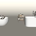 Modern Bathroom Interior With White Bathtub Wooden Shelf Towels And Toiletries