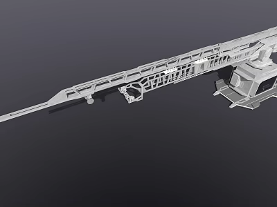 Industrial Equipment Mechanical Structure With Long Rail System And Control Unit 3d model