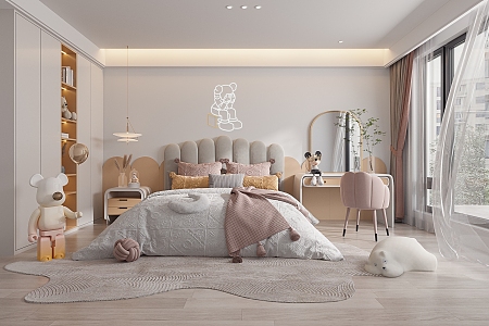 Modern Children's Room Girls Children's Room 3d model