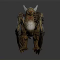 Mythical Eagle Creature With White Head Feathers Brown Wings And Detailed Claws 3D Fantasy Model