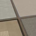 Various Styles Square Rugs in Light Gray Beige Dark Gray Tones Woven Texture Bordered Edges