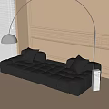 Modern Multiplayer Sofa Fishing Lamp Bread Sofa 3d model