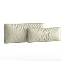 Two Beige Rectangular Textured Faux Leather Decorative Couch Pillows for Living Room