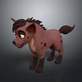 3D Cartoon Hyena Character With Spotted Fur Mane And Playful Expression