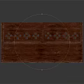Traditional Red Wooden Partition With Intricate Hollowed Patterns And Classic Design