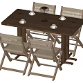 Dining Table and Chair Combination Log Style Dining Table and Chair Combination 3d model