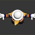 Cute Cartoon Sailor Character In Blue White Red Outfit With Blonde Hair And Outstretched Arms
