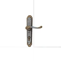 Modern Metal Door Handle with Keyhole Isolated on Black Background