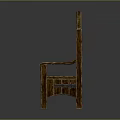 Traditional Wooden Chair With Carved Backrest Circular Cutout And Armrests Design