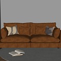 Modern Double Sofa Modern Leather Double Sofa Middle Ancient Sofa Office Sofa Sofa 3d model