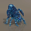 Starry Patterned Blue Reptile Scorpion With Glowing Eyes And Detailed Design