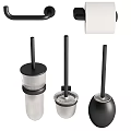 Stylish Modern Bathroom Accessories With Toilet Brush Toilet Paper Holder And Transparent Holders