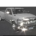 Silver Heavy Duty Pickup Truck With Double Cab Chrome Grille And Alloy Wheels