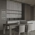 Minimalist Modern Dining and Living Room With Wooden Ceiling Dining Table Large Windows and Sofa