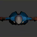 Animated Game and Movie Character With Gray Hair Blue Coat Brown Gloves and Boots