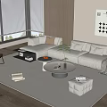 Modern Sofa Coffee Table Combination Multi-person Sofa Coffee Table Fruit Plate Sofa Single Sofa Leisure Chair Sofa Single Sofa 3d model
