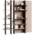 Modern Solid Wood Bookshelf Decorative Rack Porch Partition 3d model