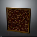 Wooden Decorative Panel with Intricate Geometric Pattern Red Background Square Shape for Home Furniture Decor