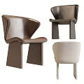 Modern Leather Lounge Chair With Stitched Details And Geometric Legs In Brown Beige Tones