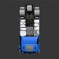 Blue Volvo Truck Model Featuring Detailed Cab And Reflection On Dark Surface
