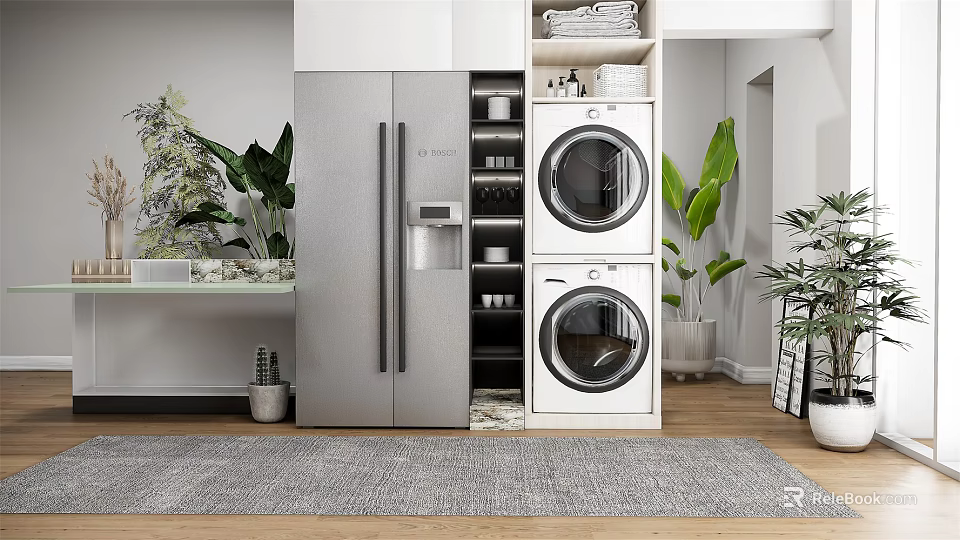 Modern Bathroom Cabinet With Functional Storage Shelves And Stylish Design Elements 3d model 