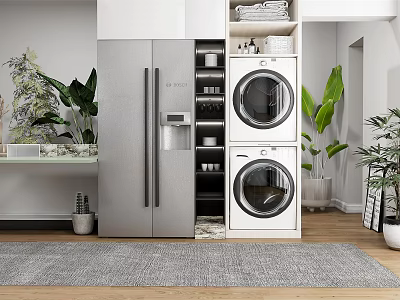 Modern Bathroom Cabinet With Functional Storage Shelves And Stylish Design Elements 3d model