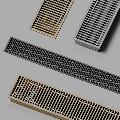 Durable Bathroom Accessories Floor Drains with Grid Design in Various Colors 3d model