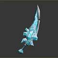 Fantasy Blue Crystal Decorative Sword With Ornate Hilt And Shiny Blade