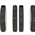 Modern Smart Door Handles with Keypad and Black Gold Design for Home