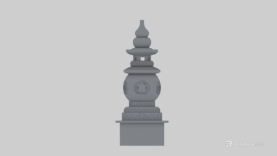 Traditional Pagoda Like Structure With Multi tiered Design And Decorative Carvings 3d model 