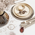 Modern Tableware Table Tableware Ornaments Combination 3d model