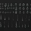 Various Water Drop Shapes As Design Elements With Transparent Liquid Patterns For Creative Projects