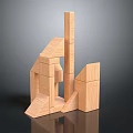 Creative Wooden Geometric Block Furniture With Modular Stackable Structures And Shapes