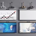 Modern Projection Curtain Projection Curtain Projector 3d model