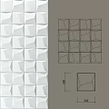 Modern 3D Geometric Cube Panel Wall Design With Structural Layout Details