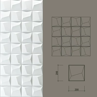 Modern 3D Geometric Cube Panel Wall Design With Structural Layout Details 3d model Modern 3D Geometric Cube Panel Wall Design With Structural Layout Details 3d model