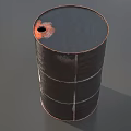 Industrial Equipment Metal Oil Drum with White Drop Logo and Brown Finish