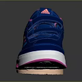 Blue Casual Sneakers With Velcro Straps Orange Blue Stripes Pink Lining And Sole