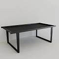 Minimalist Black Coffee Table Featuring Sleek Surface And Sturdy Geometric Legs 3d model