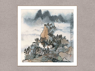 Decorative Painting Twilight Mountain Fang Jun Traditional Chinese Painting model