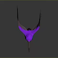 Hummingbird Low Poly 3D Model With Purple Pink And Blue Spread Wings Design