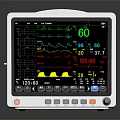 Advanced Patient Monitor Medical Device With LCD Display Vital Signs Waveform Graphs And Control Panel