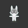 Cute 3D Cartoon Fox Character With Orange White Fur And Black Background