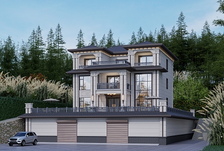 Three-storey villa 3d model