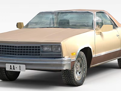 vintage pickup truck 3d model