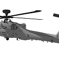 Military Attack Helicopter With Main Rotor And Radar Dome Front Cannon And Weapon Pylons Design