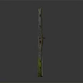 Vintage Weathered Wooden Door With Slats Hinges And Green Mossy Patches