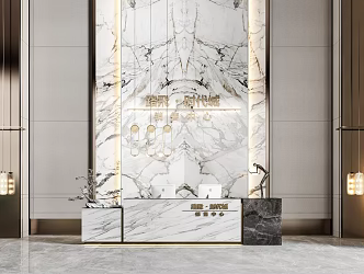 Light Luxury Reception Desk Front Desk 3d model