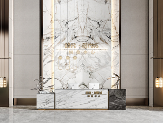 Light Luxury Reception Desk Front Desk 3d model