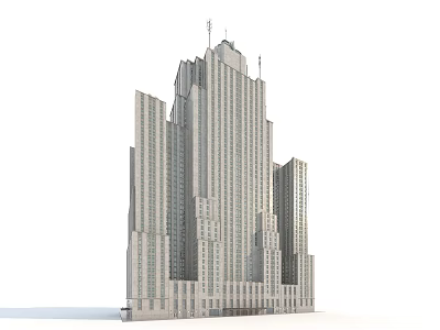 Tall Modern Commercial Complex Featuring Glass Facade And Contemporary Architecture Design 3d model